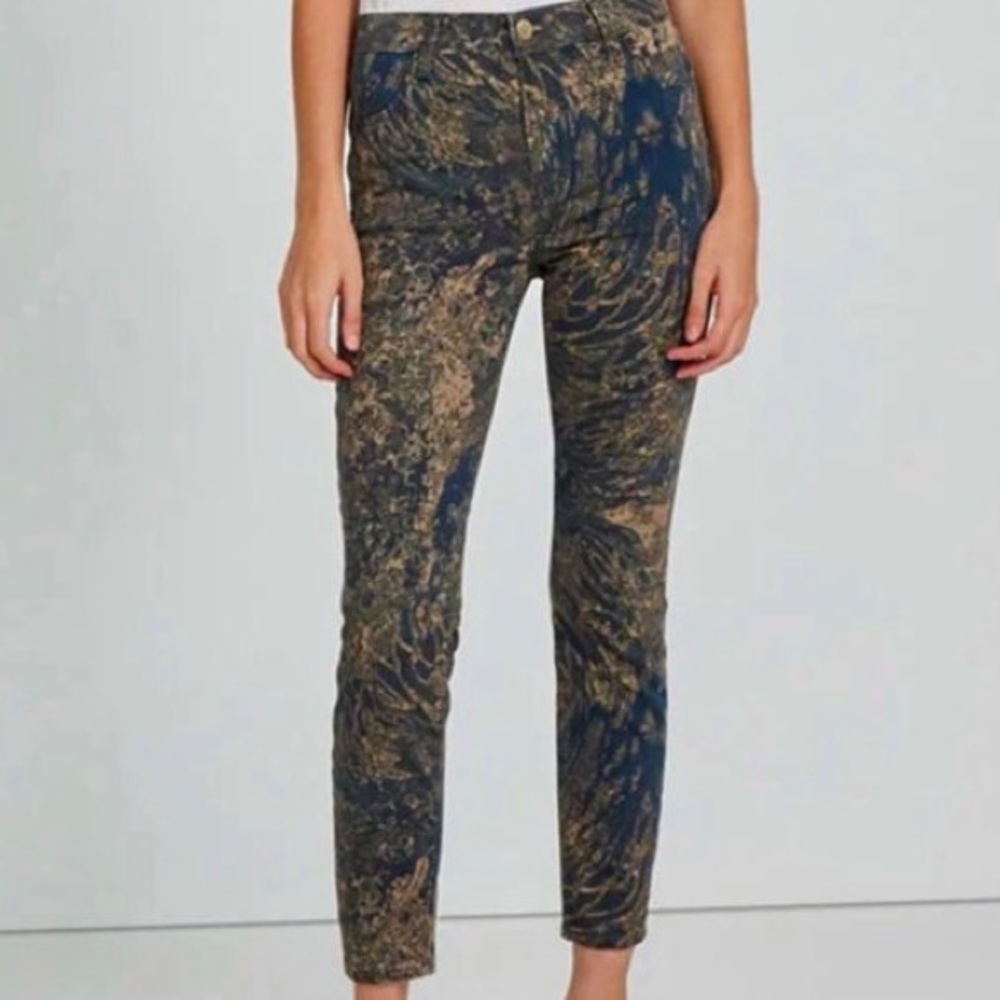 J brand Alana High Rise Crop Skinny in Gold Wave